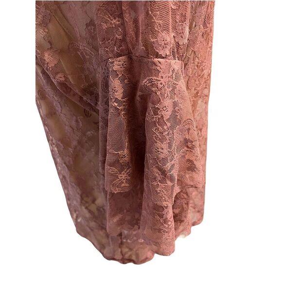 Bobeau Nordstroms Womens Size MEDIUM Mesh Lace Overlay Cami Blouse 3/4 Sleeves - Picture 5 of 10